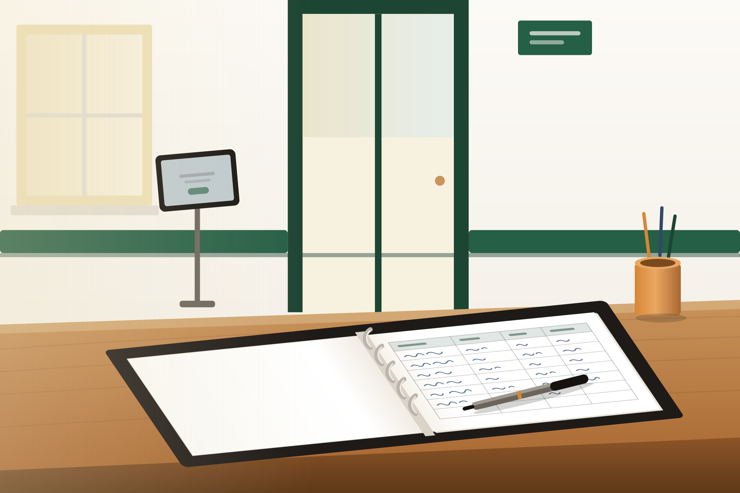 Binder at nursing station